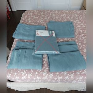 2 Pairs (4 panels) Ikea TIBAST Curtains In Teal Blue Color